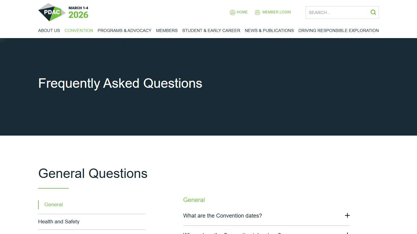 PDAC Frequently Asked Questions - 2026